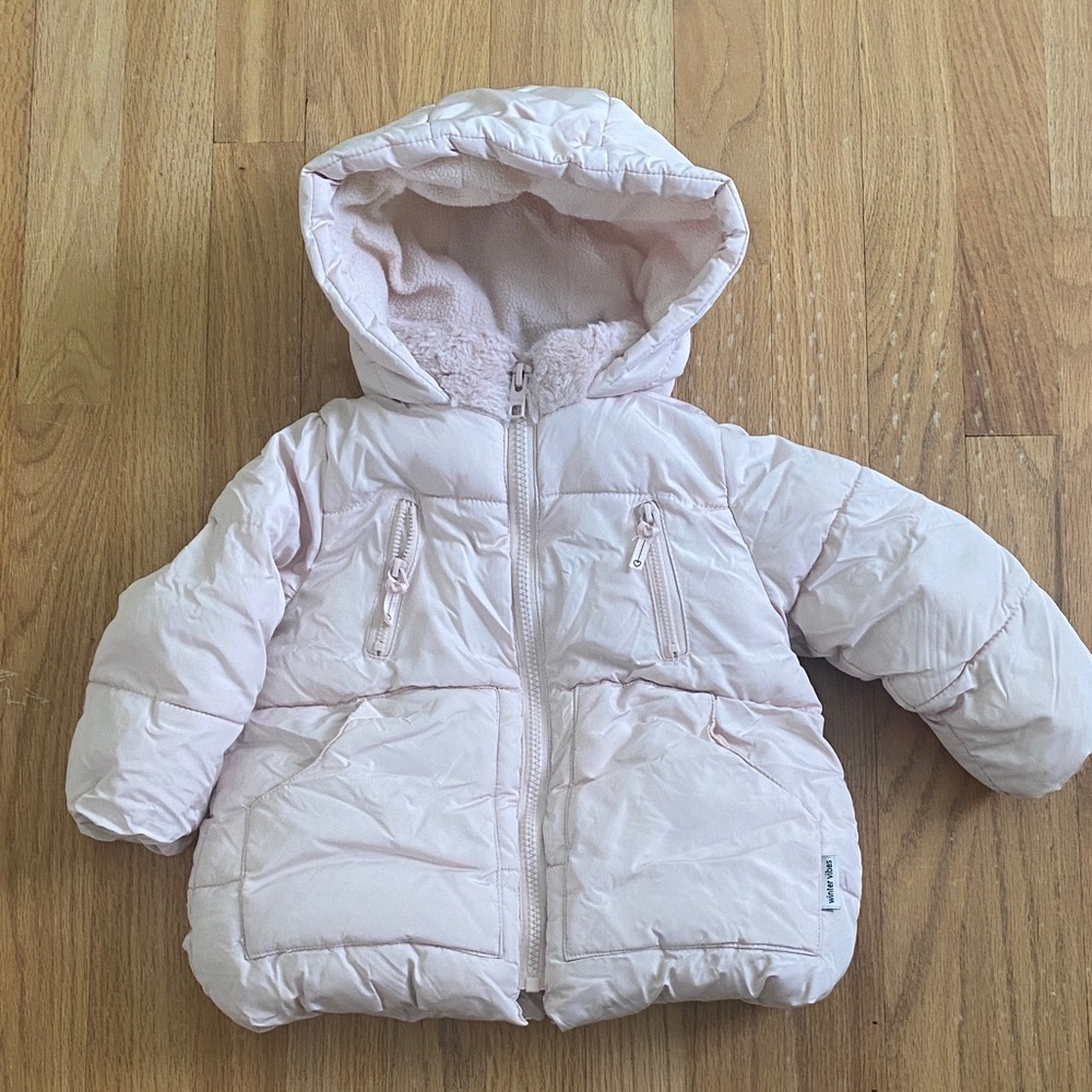 Zara Light Pink Kids Puffer Jacket 18-24m